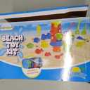 Beach Toys, 19 Piece Sand Toys Set Kids Sandbox Toys Includes Water Wheel Beach Tool Kit Bucket Watering Can Molds with Mesh Bag for Kids Ages 3-13, Medium, Small
