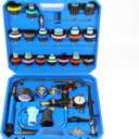 28PCS Radiator Pressure Tester Kit, Universal Coolant Pressure Tester and Vacuum Refill Tool with Adapters for Automotive Cooling System Leak Detection(Blue)