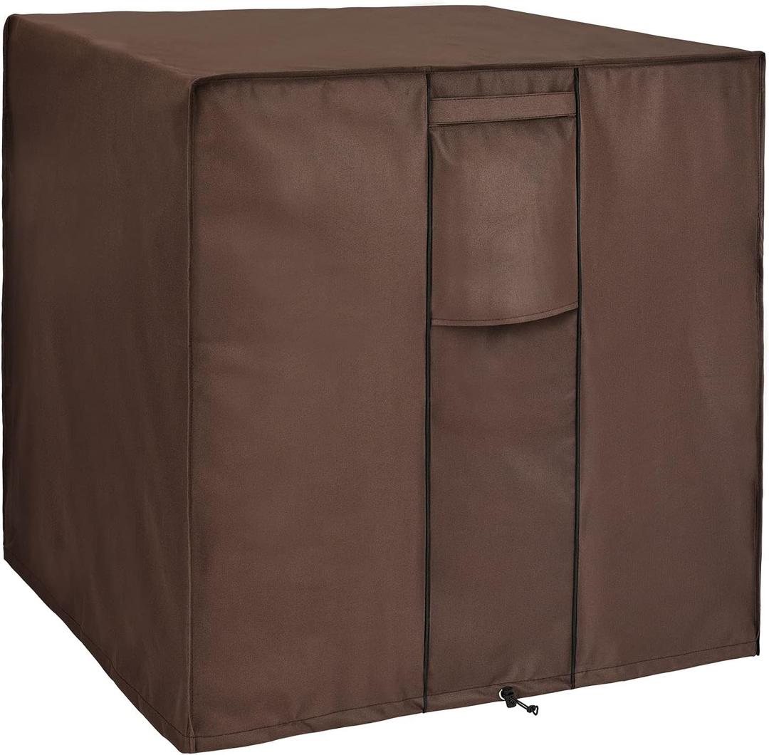 AC Covers for Outside Unit Air Conditioner Covers for Outdoor Winter Fits up to 24 x 24 x 22 inches (Brown)
