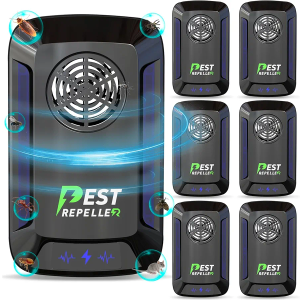 Ultrasonic Pest Repeller - Indoor Mouse Repellent Ultrasonic - Electronic Plug in Pest Defense Control for Insects, Mosquito, Roaches, Rodent, Mice, Spider, Flies, flea - House, Hotel - 6 Packs