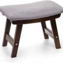 SOUJOY Small Foot Stool, Footrest Ottoman Under Desk, Sofa Tea Seat Stool with Wood Legs and Padded, Rectangular Change Shoes Bench Seat for Living Room Bedroom Entryway Office