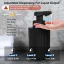 Automatic Soap Dispenser Liquid Touchless: 9oz Black Plastic - Rechargeable Electric Smart Auto Hand Soap Dispenser - Dish Bathroom Kitchen