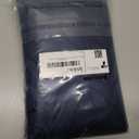 Lecloud Leia Jacquard Textured Navy Blue Sheer Curtains 96 Inches Long 2 Panels, French Door/Living Room/Bedroom Curtain with Dual Rod Pockets, Light Filtering Clip Leaf Voile Drapes, 38x96 Inches