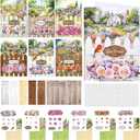 Gueevin 18 Set Petals Picket Fence Card Making Kit for Card Making Supplies & Crafting with Sticky Foam Pads Spring Handmade DIY Supplies Holiday Gift for Birthday Party