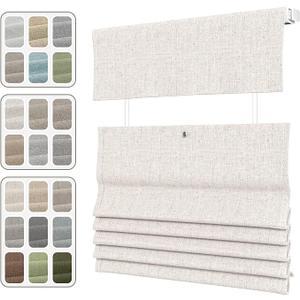 No Drill Top Down Bottom Up Cordless Roman Shade, Blackout or Light Filtering No Tool TDBU Roman Blind for Window, Insulated, Privacy, Custom Size for Home, Office, No Drill TDBU Type