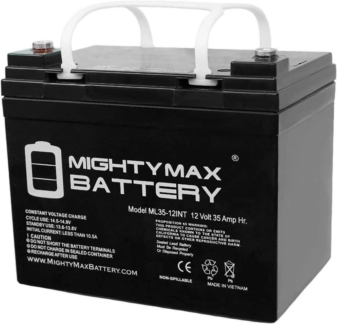 ML35-12INT - 12 Volt 35 AH, Internal Thread (INT) Terminal, Rechargeable SLA AGM Battery
