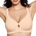 ProKloud Bras for Women No Underwire Wireless Jelly Bras Full Coverage Seamless Push Up Bralettes Support Tshirt Bra (L)