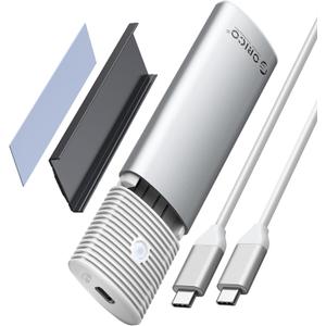 ORICO M.2 NVMe SATA SSD Enclosure Adapter Tool-Free, USB C 3.2 Gen 2 10Gbps NVMe, 5Gbps NGFF SATA PCIe M-Key(B+M Key) 2230/2242/2260/2280, Aluminum External M2 Reader Support UASP Trim- PWDM2-WH