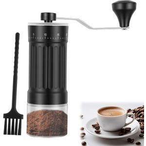 Manual Coffee Grinder with Conical Burr, 40 Adjustable Settings, 30g Capacity, Portable for Espresso, French Press, Travel, Camping, Office & Home Use