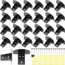 25 Pcs Snow Guards, Roofs Snow Guards, Stainless Steel Snow Stops, Prevent Sliding Ice Snow Stop Buildup with Adhesive Gasket and Screws for Metal Roofs Steel Roof Winter Supplies (Black)