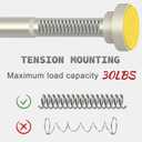 Thestoa Brushed Nickel Shower Curtain Rod Adjustable 43-66 inch, 1"Diameter Spring Tension Curtain Rod No Drill, Anti-Rust Non-Slip Shower Rod for Bathroom Tension Rod