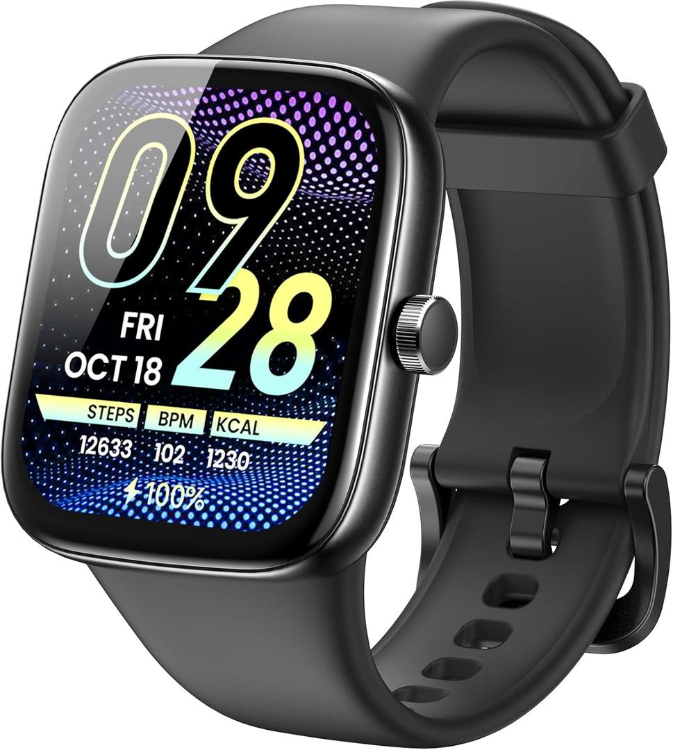 TOZO AMOLED S7 Smart Watch Bluetooth Call 1.85 Inch Ultra HD Screen,Dynamic Dials Messages Push 100+ Sports Modes,Detect Human Health Sleep Monitor with High Battery Life,Touch Function