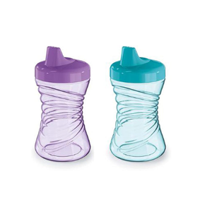 NUK Fun Grips Hard Spout Sippy Cup, 10 oz. | Easy to Hold, BPA Free, Spill Proof Toddler Cup, 2pack, Assorted Color