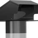 Hon&Guan 6 Inch Removable Roof Vents Roof Dryer Vent Cap for Houses Galvanized Steel 6 Inch Exhaust Vent for Ventilation System-with Damper, Black.