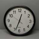 Bernhard Products Black Wall Clock Silent Non Ticking - XL 18 Inch Quality Quartz Battery Operated Round Easy to Read Home/Office/Classroom/School Clock, Black 