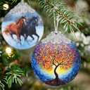 Stained Glass Suncatcher Ornament - Tree of Life Christmas Decorations - Christmas Ornaments for Tree - Holiday Present Ideas - Gift Exchange