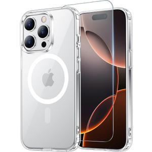 Temdan for iPhone 16 Pro Max Case Clear, [Compatible with Magsafe][Anti-Yellowing][Military-Grade Protection] Shockproof Slim Magnetic Phone Case for iPhone 16 Pro Max, Transparent