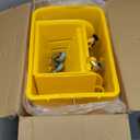 Mind Reader Mop Bucket with Wringer, 22 Qt (5.5 Gallon), Floor Cleaning, Handle, Wheels, 16.25"L x 10.75"W x 24.5"H, Yellow