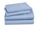 600 Thread Count 100% Cotton Sheet-Cloud Blue-Queen Sheet Set Only 2  Piece Long Staple Combed Cotton Sheet Set, Ultrasoft Feathery Touch and Silky Sateen Weave, Fits Mattress Upto 18 Inches Deep Pocket