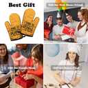 Funny Hostess Cooking and Baking BBQ Kitchen Gadgets with Heat Resistant Silicone Non-Slip, I Bake So I Don't Punch People in The Throat Oven Mitts Set of 2, Gifts for Bakers Chef Friends Mom Wife