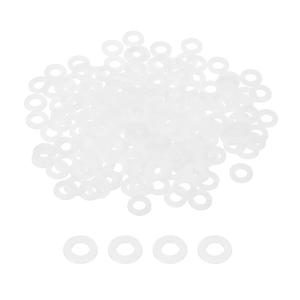 PATIKIL M5 Nylon Flat Washers, 200Pcs 5mm ID 10mm OD 1mm Thickness Plastic Round Gasket Sealing Washer Spacer for Bolts Screws Pipe Water Hose, White