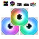 TL-C12W-S V3 x3 Packs Case Fan 120mm ARGB CPU Cooler Fan Comes with ARGB Mirror Light Effect,PC PWM Silent Fan with 1500RPM Speed, White CPU Cooling ARGB Fan