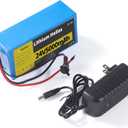 24V 5Ah Lithium Battery with 29.4V 1A Charger, 24 Volt Rechargeable Battery for DIY Projects
