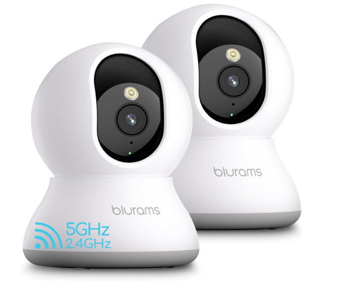 blurams 5G Cameras for Home Security, 2K Pet Camera with Phone App, 360° PTZ Indoor Camera w/DualBand WiFi6, Free Human/Motion/Sound Detection, 2Way Talk, Night Vision, Compatible with Alexa, 2Pack