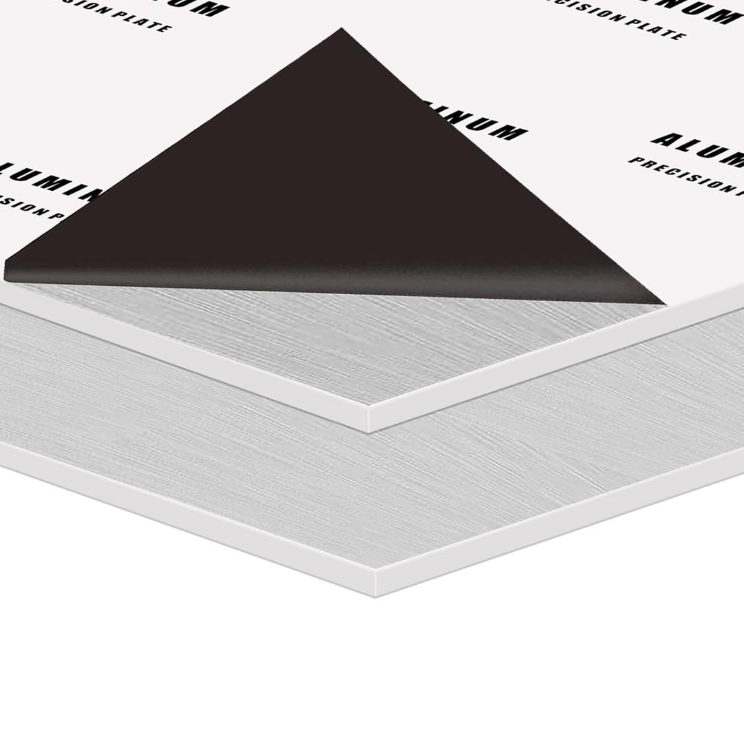 2PCS 6061 Aluminum Sheet Metal, 12" x 16" x 1/8" Thickness Heavy Duty Aluminum Sheets Plates with Protective Film, Rectangle Aluminum Plate Solid Metal Sheet Plate for DIY Projects Base Plate