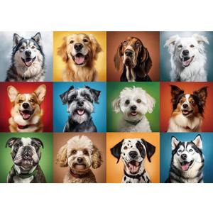 Nattork Jigsaw Puzzle 1000 Pieces for Adults, Colorful Dogs,Challenging Adult Puzzles for Christmas Decor & Gift