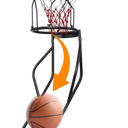 Basketball Rebounder, Heavy Duty Basketball Return Attachment, 3 Stable Large Hooks, Fits 18" Rim Basketball Hoop, Outdoor & Indoor Training Accessories for Shooting Practice