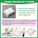 Dunzy 33'' x 33'' Mahjong Mat with Carrying Bag Non Slip Noise Reduction Gaming Mat Rubber Mahjong Table Cover Accessories Gifts for Poker Board Games Dominoes(Light Pink and White,Stripe)