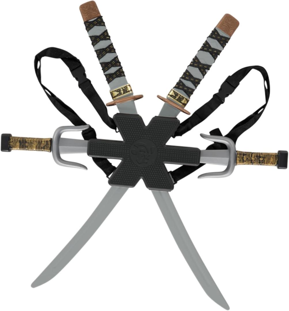 Morph Ninja Swords for Kids - BPA Free Ninja Costume Accessories with Back Strap - Fun Toy for Halloween Dress Up, One Size