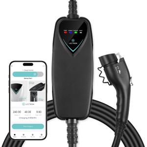 Lectron Level 2 J1772 Charger (WiFi Version) - 240V, 40 Amp, NEMA 14-50 Plug, 16 ft Extension Cord - Portable Electric Car Charger for J1772 Evs