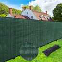 UPGRADE Privacy Screen 4' x 25' Fence Commercial Shade Cover with Brass Grommets Heavy Duty Perfect for Outdoor Back Yard, Dark Green, Customizable