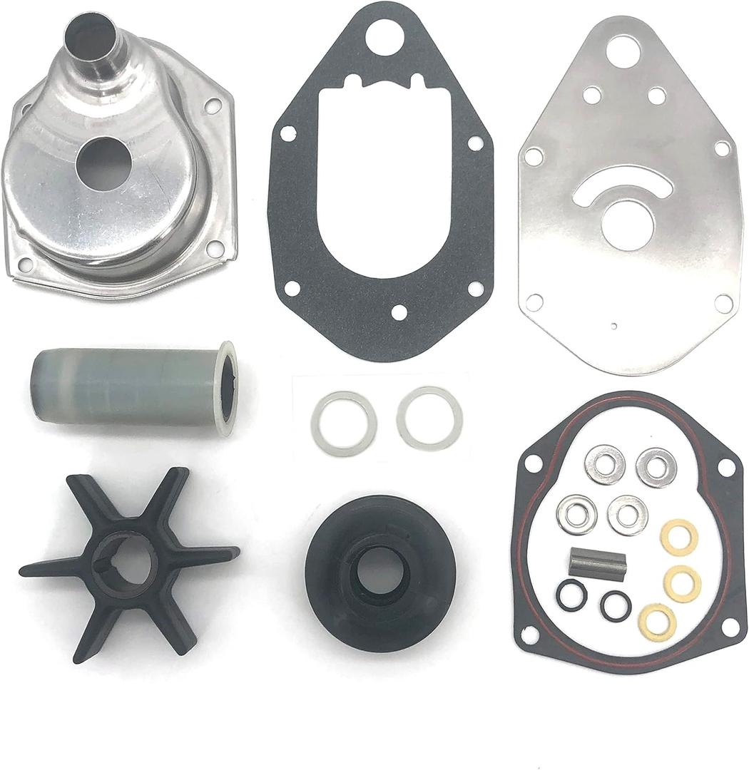 46-812966A12 Water Pump Repair Kit for Mercury Mariner Outboard 30 35 40 50 60 75 HP 4-Stroke 812966A11 812966A4 812966A5 14334A1 14334A2 14334A3 EFI JET SeaPro Carb Formula BIGFOOT 3/4-Cyl.