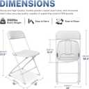 6 Pack White Portable Foldable Camping Chairs, Lightweight Outdoor Seat with Non-Slip Feet for Camping, Picnic, Patio & Travel Use
