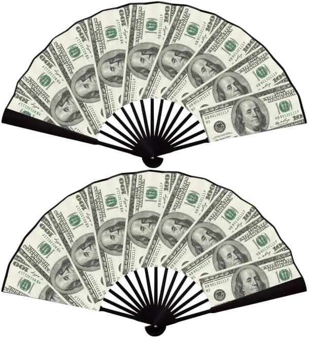 Hand Fan, Fans for Line Dancing, Decorative Folding Fans, Money Stacks/Money Fan, for EDM Music Festival Club Event Party Dance Concert Wedding Saloon Cosplay (1 pcs)