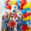 100pcs Hawaii Balloons Garland Arch Kit with Balloons for Birthday Decorations,Party Supplies for boys Girls (Rocket)