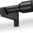 Black Aluminium Curtain Rods for Windows,1 Inch Adjustable Curtain Rod 48-84,Heavy Duty Drapery Rods with Thicken Bracket,Decorative Modern Single Rod with Aluminium Finials