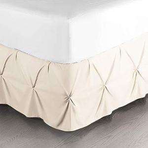 Nestl Beige Cream Bed Skirt King Size, Pinch Pleat King Bed Skirt, 14" Inch Drop King Bedskirt, Hotel Quality Beige Cream Bed Skirts, Microfiber Bedskirt for King Bed, Beige Cream King Size Bed Skirt