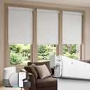 Motorized Blinds with Remote, Blackout No Drill Cordless Smart Roller Shades, Automatic Blinds for Windows, White,48" W x 72" H