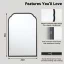 30"x20"﻿ Black Bathroom Scalloped Mirror, Rust-Proof Metal Frame