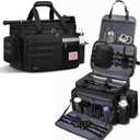 Patrol Bag Law Enforcement, Extra Large Police Gear Bag for Car Front Seat Organizer with a MOLLE Pouch & 15.6In Laptop Layer, Multiple Compartments Police Duty Bags Fit Passenger Seat, Pure Black