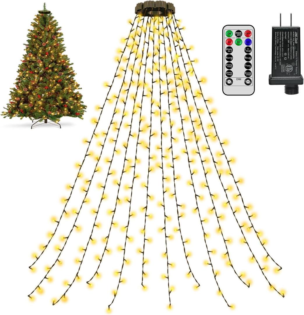 300 LED Christmas Tree Lights with Remote, 8 Lights Modes with Timer& Memory Function, Warm White Christmas Lights Waterproof for Outdoor Indoor Christmas Decorations