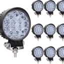 10PCS 42W LED Work Lights for Truck, Led Light Pods, 4.5Inch Spot Flood Round Lights Off-Road Led Light Fit for Trucks Off-Road Vehicle ATV SUV UTV 4WD Boat Tractor