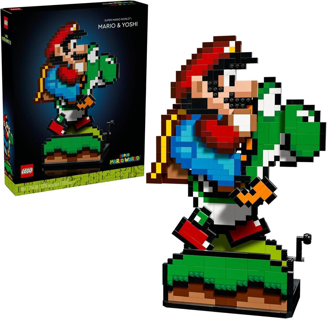 LEGO Super Mario World: Mario & Yoshi Building Set for Adults, Ages 18+ - Gift Idea for Birthdays - DIY Craft for Fans of Nintendo Game - Home or Office Display - 71438