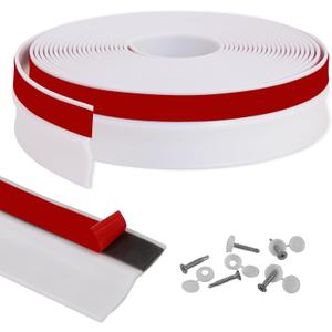Gaahing Garage Door Top and Sides Seal Strip, Universal Weather Stripping, Self-Adhesive Weatherproofing Molding Trim with 40 Sets of Screws (White, 32.8 FT)