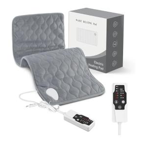 Bearhug Massage Table Warmer Heating Pad 30” x 71”, Dark Grey Sherpa Wool Electric Heating Pad with 9 Hours & 10 Heating Levels, LED Controller, Machine Washable