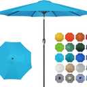 Blissun 10FT Outdoor Patio Umbrella, Outdoor Table Umbrella, Yard Umbrella, Market Umbrella with 8 Sturdy Ribs, Push Button Tilt and Crank
